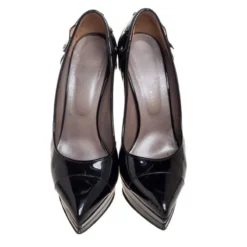 Versace Black Patent Leather Pointed Toe Pumps Size 38 For Women -Versace Official Website luxury women versace used shoes p586765 1645162155 006