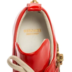 Versace Red Patent Leather Medusa Head Embellished Low Top Sneakers Size 36 For Women -Versace Official Website luxury women versace used shoes p594886 003