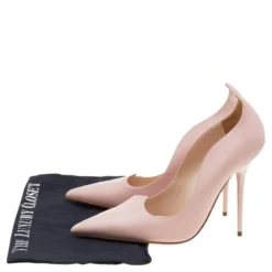 Versace Pink Leather Pointed Toe Pumps Size 40 For Women -Versace Official Website luxury women versace used shoes p596734 1645348947 001