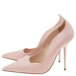 Versace Pink Leather Pointed Toe Pumps Size 40 For Women -Versace Official Website luxury women versace used shoes p596734 1645348951 002
