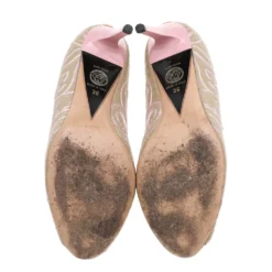 Versace Multicolor Embroidered Quilted Leather Peep Toe Pumps Size 36 For Women -Versace Official Website luxury women versace used shoes p596796 001