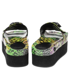Versace Multicolor Flower Print Patent Leather Medusa Slide Sandals Size 39 For Women -Versace Official Website luxury women versace used shoes p609953 008