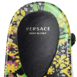 Versace Multicolor Flower Print Patent Leather Medusa Slide Sandals Size 39 For Women -Versace Official Website luxury women versace used shoes p609953 009