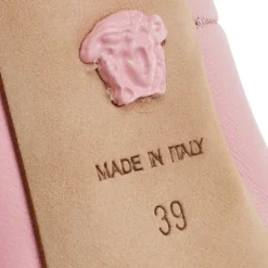 Versace Pink Leather Medusa Pointed Toe Pumps Size 39 For Women -Versace Official Website luxury women versace used shoes p610235 004