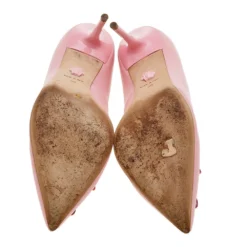 Versace Pink Leather Medusa Pointed Toe Pumps Size 39 For Women -Versace Official Website luxury women versace used shoes p610235 007