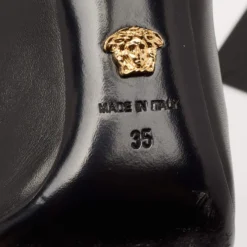 Versace Black Leather Medusa Head Booties Size 35 For Women -Versace Official Website luxury women versace used shoes p641238 008