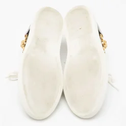 Versace Metallic Bronze Patent Medusa Embellished Low Top Sneakers Size 38 For Women -Versace Official Website luxury women versace used shoes p652522 007