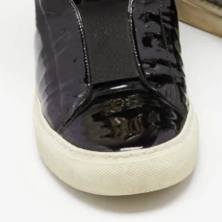 Versace Black Patent Leather Palazzo Medusa High Top Sneakers Size 38 For Women -Versace Official Website luxury women versace used shoes p659397 008