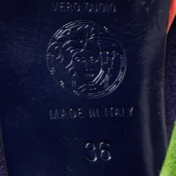 Versace Multicolor Suede And Leather Pointed Toe Platform Pumps Size 36 For Women -Versace Official Website luxury women versace used shoes p661679 003