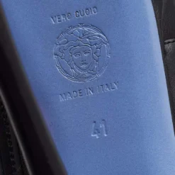 Versace Black Leather Platform Thigh High Boots Size 41 For Women -Versace Official Website luxury women versace used shoes p672423 1657620196 008