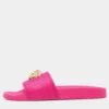 Versace Fuchsia Rubber Palazzo Pool Slides Size 41 For Women