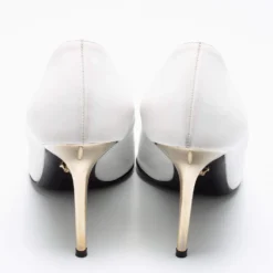 Versace White Leather Medusa Pointed Toe Pumps Size 39.5 For Women -Versace Official Website luxury women versace used shoes p680181 004