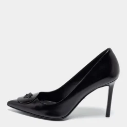 Versace Black Patent Leather Medusa Pumps Size 37 For Women