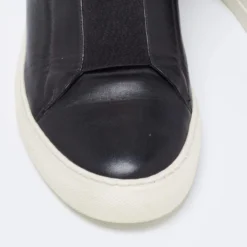 Versace Black Leather Medusa Palazzo Slip On High Top Sneakers Size 40 For Women -Versace Official Website luxury women versace used shoes p683251 004