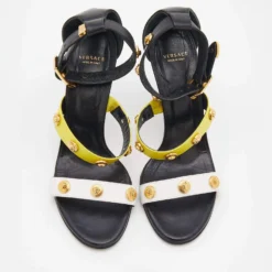 Versace Multicolor Leather Medusa Open Toe Ankle Strap Sandals Size 39 For Women -Versace Official Website luxury women versace used shoes p684751 004