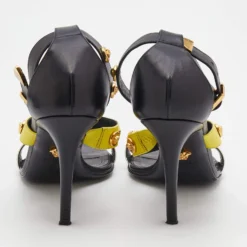 Versace Multicolor Leather Medusa Open Toe Ankle Strap Sandals Size 39 For Women -Versace Official Website luxury women versace used shoes p684751 007