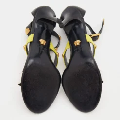 Versace Multicolor Leather Medusa Open Toe Ankle Strap Sandals Size 39 For Women -Versace Official Website luxury women versace used shoes p684751 008