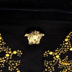 Versace Black Leather Studded Medusa Backpack For Women -Versace Official Website luxury women versace used travel p111947 005