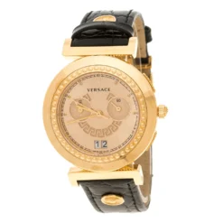 Versace Rose Gold Plated Steel A9C Chronograph Women's Wristwatch 40 Mm For Women