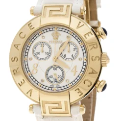 Versace White Mother Of Pearl Gold Plated Steel Aion 68C Women's Wristwatch 40 Mm For Women -Versace Official Website luxury women versace used watches p138518 003