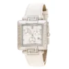 Versace White Stainless Steel Reve Carre 88Q Chronograph Women's Wristwatch 36 Mm For Women