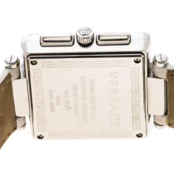 Versace White Stainless Steel Reve Carre 88Q Chronograph Women's Wristwatch 36 Mm For Women -Versace Official Website luxury women versace used watches p168691 006