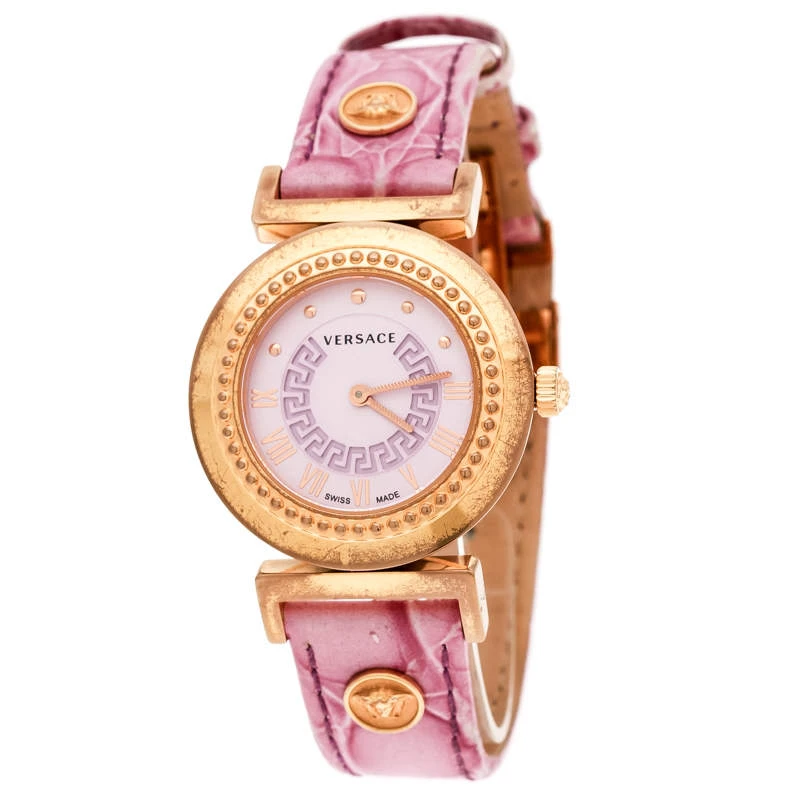 Versace Purple Gold Tone Stainless Steel Vanity P5Q Women's Wristwatch 35 Mm For Women 1 Versace Purple Gold Tone Stainless Steel Vanity P5Q Women's Wristwatch 35 Mm For Women