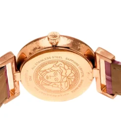 Versace Purple Gold Tone Stainless Steel Vanity P5Q Women's Wristwatch 35 Mm For Women 11 Versace Purple Gold Tone Stainless Steel Vanity P5Q Women's Wristwatch 35 Mm For Women -Versace Official Website luxury women versace used watches p176645 006