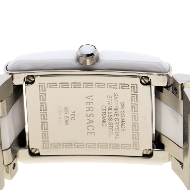 Versace White Ceramic Gold Stainless Steel Era 70Q Women's Wristwatch 24 Mm For Women 4 Versace White Ceramic Gold Stainless Steel Era 70Q Women's Wristwatch 24 Mm For Women - Image 4