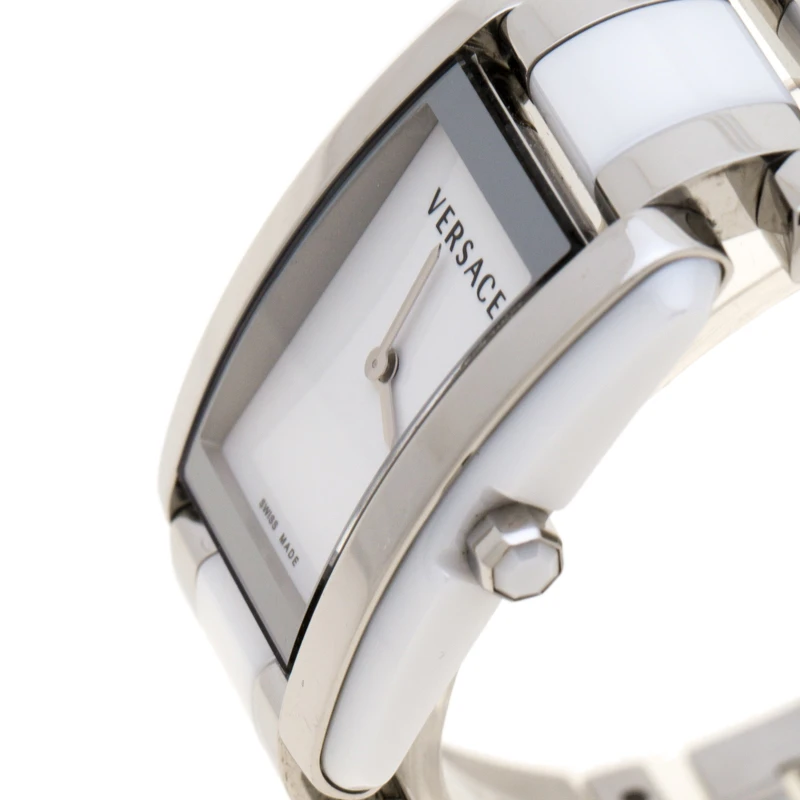 Versace White Ceramic Gold Stainless Steel Era 70Q Women's Wristwatch 24 Mm For Women 2 Versace White Ceramic Gold Stainless Steel Era 70Q Women's Wristwatch 24 Mm For Women - Image 2