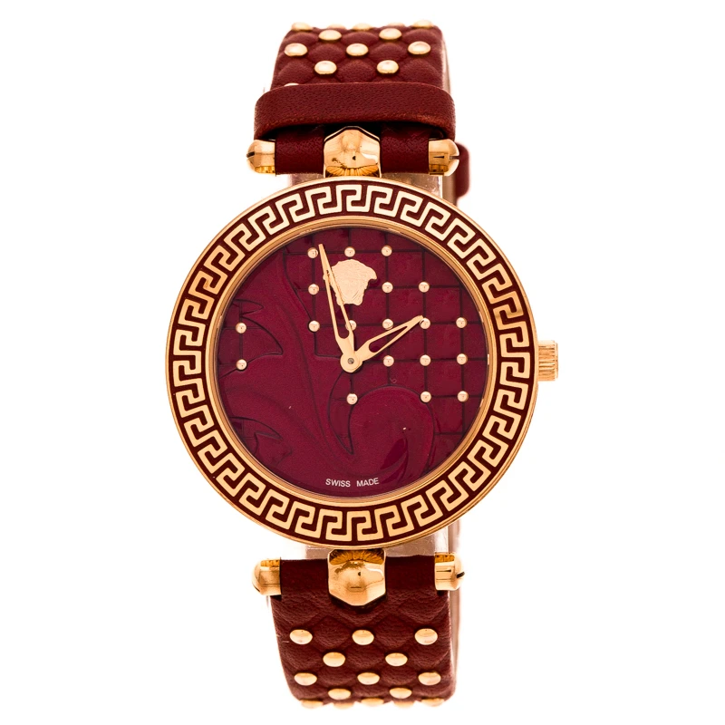 Versace Red Rose Gold Plated Stainless Steel Vanitas K7Q Women's Wristwatch 40 Mm For Women 1 Versace Red Rose Gold Plated Stainless Steel Vanitas K7Q Women's Wristwatch 40 Mm For Women