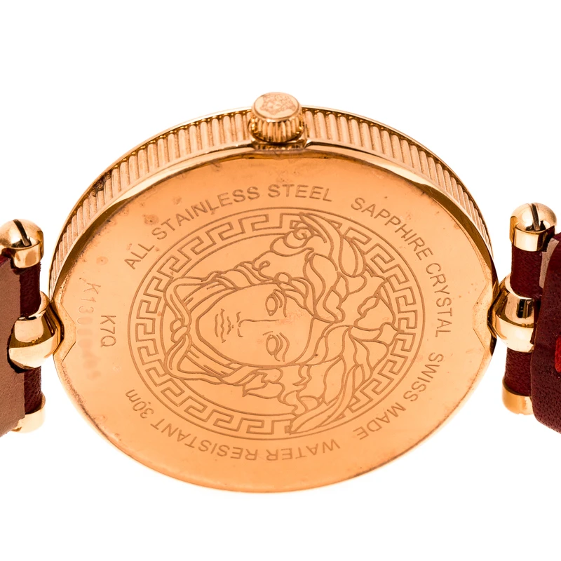 Versace Red Rose Gold Plated Stainless Steel Vanitas K7Q Women's Wristwatch 40 Mm For Women 4 Versace Red Rose Gold Plated Stainless Steel Vanitas K7Q Women's Wristwatch 40 Mm For Women - Image 4