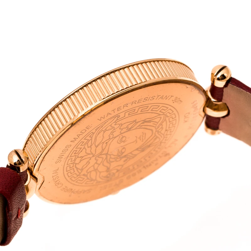 Versace Red Rose Gold Plated Stainless Steel Vanitas K7Q Women's Wristwatch 40 Mm For Women 7 Versace Red Rose Gold Plated Stainless Steel Vanitas K7Q Women's Wristwatch 40 Mm For Women - Image 7