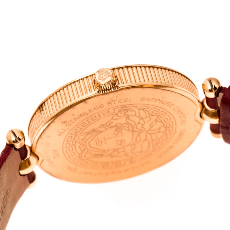 Versace Red Rose Gold Plated Stainless Steel Vanitas K7Q Women's Wristwatch 40 Mm For Women 6 Versace Red Rose Gold Plated Stainless Steel Vanitas K7Q Women's Wristwatch 40 Mm For Women - Image 6