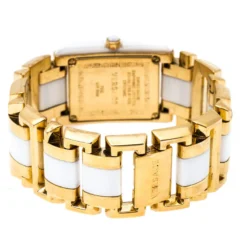 Versace White Ceramic Gold Stainless Steel Diamonds Era 70Q Women's Wristwatch 24 Mm For Women -Versace Official Website luxury women versace used watches p230816 007