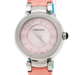 Versace Pink Mother Of Pearl Stainless Steel Leda VNC Women's Wristwatch 38 Mm For Women -Versace Official Website luxury women versace used watches p235938 005