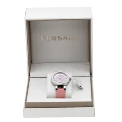 Versace Pink Mother Of Pearl Stainless Steel Leda VNC Women's Wristwatch 38 Mm For Women -Versace Official Website luxury women versace used watches p235938 008
