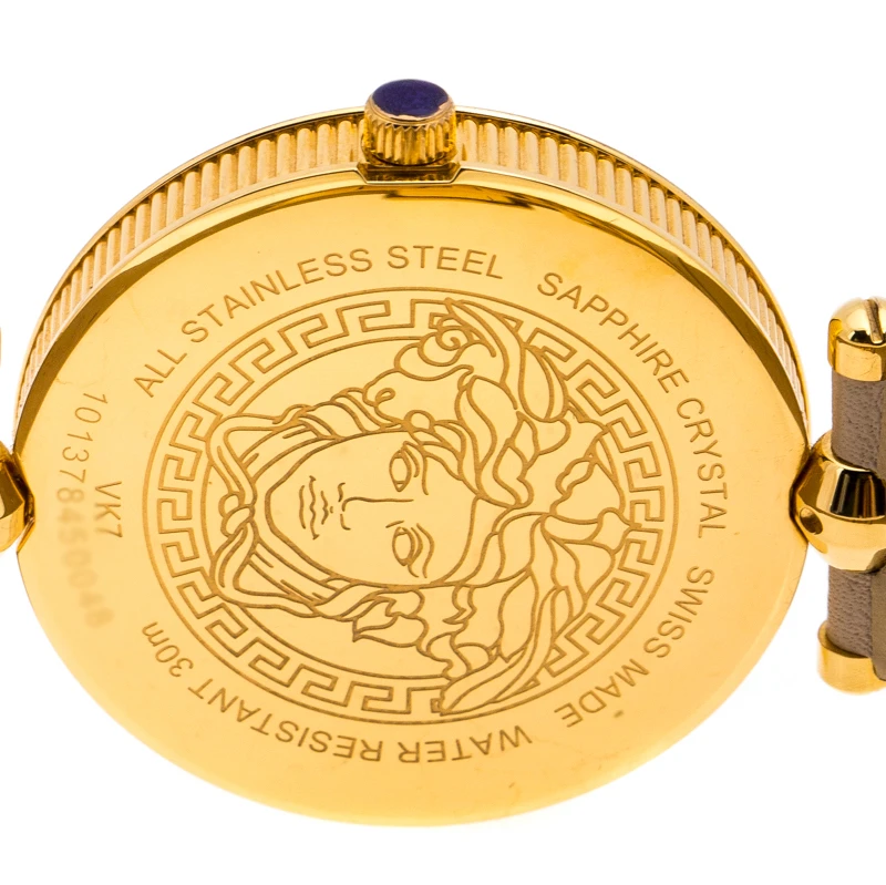 Versace Beige Rose Gold Plated Stainless Steel Vanitas VK7 Women's Wristwatch 40 Mm For Women 4 Versace Beige Rose Gold Plated Stainless Steel Vanitas VK7 Women's Wristwatch 40 Mm For Women - Image 4