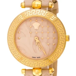 Versace Beige Rose Gold Plated Stainless Steel Vanitas VK7 Women's Wristwatch 40 Mm For Women 10 Versace Beige Rose Gold Plated Stainless Steel Vanitas VK7 Women's Wristwatch 40 Mm For Women -Versace Official Website luxury women versace used watches p245727 006