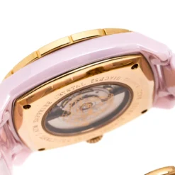 Versace Mother Of Pearl Pink Ceramic Pink Sapphire Rose Gold Plated Stainless Steel DV One A360022 Women's Wristwatch 40 Mm For Women -Versace Official Website luxury women versace used watches p246455 006
