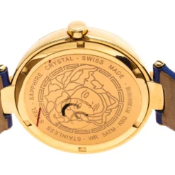 Versace Blue Gold Plated Stainless Steel Mystique Foulard VK6020013 Women's Wristwatch 38MM For Women -Versace Official Website luxury women versace used watches p250884 001