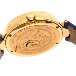 Versace Blue Gold Plated Stainless Steel Mystique Foulard VK6020013 Women's Wristwatch 38MM For Women -Versace Official Website luxury women versace used watches p250884 002