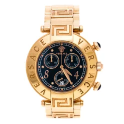 Versace Black Rose Gold Plated Steel Aion 68C Women's Wristwatch 40 Mm For Women