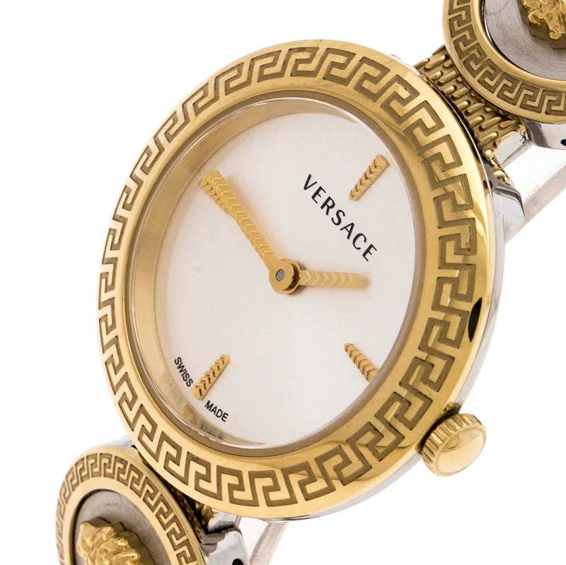 Versace White Gold Tone Signature Medusa Stud Icon VERF008 Women's Wristwatch 26 Mm For Women 2 Versace White Gold Tone Signature Medusa Stud Icon VERF008 Women's Wristwatch 26 Mm For Women - Image 2