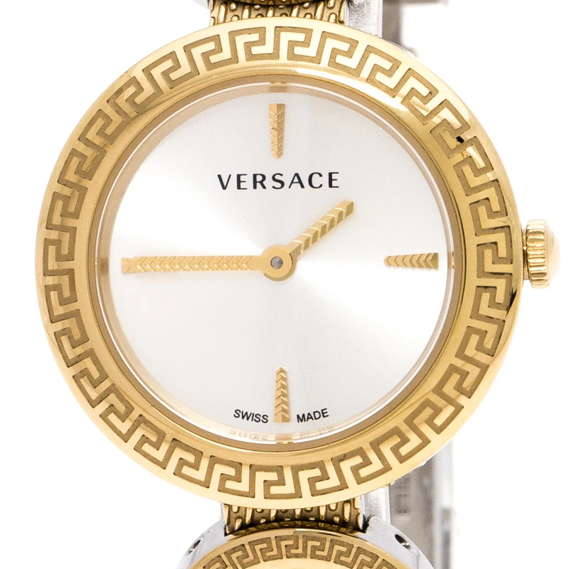 Versace White Gold Tone Signature Medusa Stud Icon VERF008 Women's Wristwatch 26 Mm For Women 3 Versace White Gold Tone Signature Medusa Stud Icon VERF008 Women's Wristwatch 26 Mm For Women - Image 3
