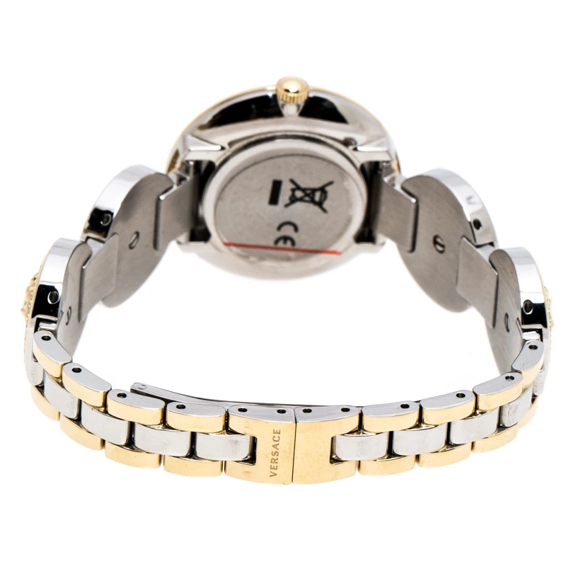 Versace White Gold Tone Signature Medusa Stud Icon VERF008 Women's Wristwatch 26 Mm For Women 5 Versace White Gold Tone Signature Medusa Stud Icon VERF008 Women's Wristwatch 26 Mm For Women - Image 5