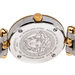 Versace Quilted Silver Two-Tone Stainless Steel Micro Vanitas VQM Women's Wristwatch 30 Mm For Women -Versace Official Website luxury women versace used watches p263536 001