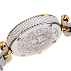Versace Quilted Silver Two-Tone Stainless Steel Micro Vanitas VQM Women's Wristwatch 30 Mm For Women -Versace Official Website luxury women versace used watches p263536 003