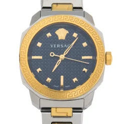 Versace Blue Two-Tone Stainless Steel Dylos VQD140016 Women's Wriswatch 35 Mm For Women -Versace Official Website luxury women versace used watches p306669 001
