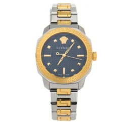 Versace Blue Two-Tone Stainless Steel Dylos VQD140016 Women's Wriswatch 35 Mm For Women
